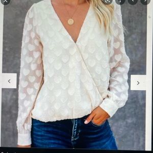 Vici textured heart drape blouse